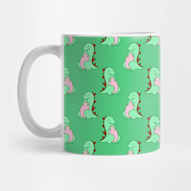 Green Dino Pattern by saradaboru